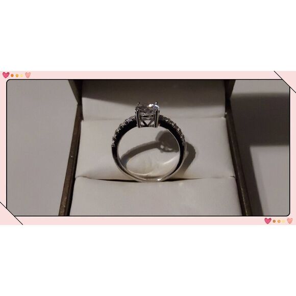 1.67 Ct. Oval/Round Pave Genuine Diamond Simulant Engagement/Bridal Ring Sz 8 - Picture 3 of 4